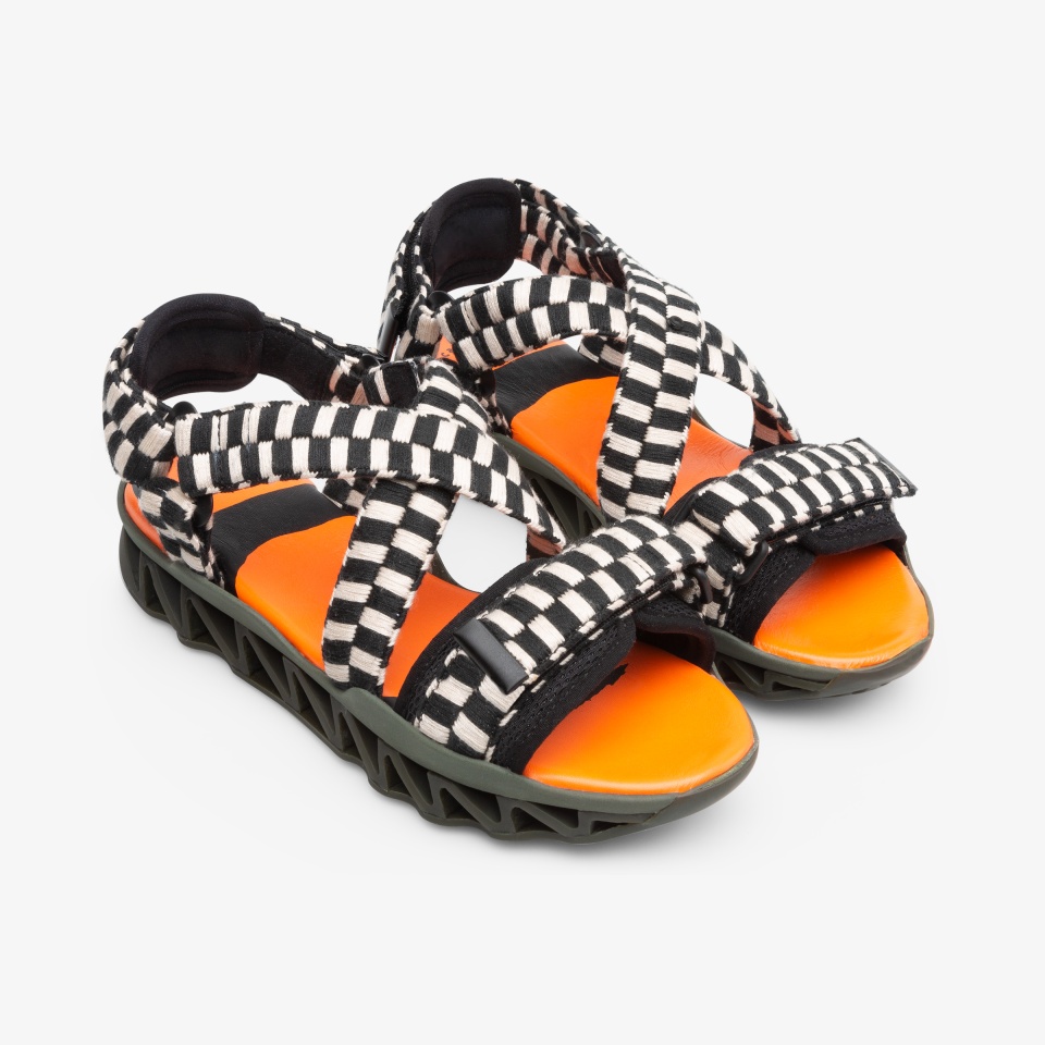 Sandalias Camper Bernhard Willhelm Mujer - Negras/Blancas/Naranjas | Camper Mexico + 1247ZMEBT